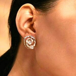 14k gold plated freshwater pearl spiral studs